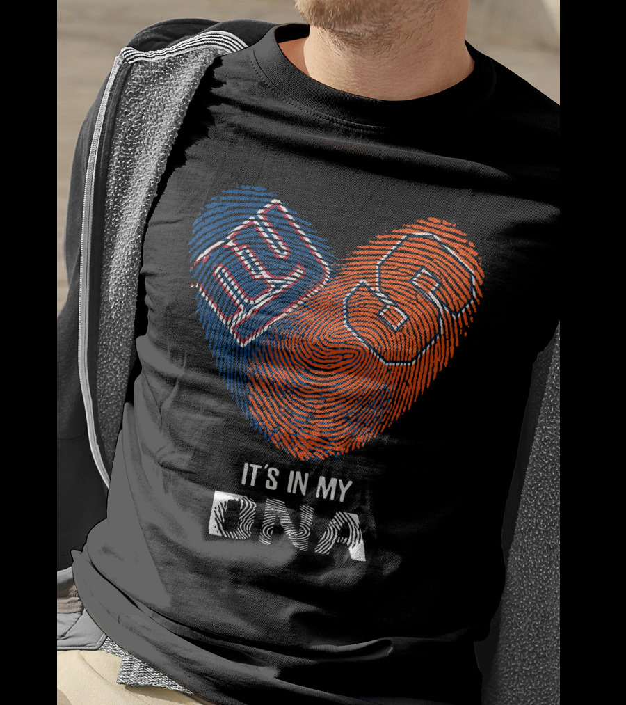 Giants Syracuse Orange It's In My DNA Heart Fingerprint T-Shirt