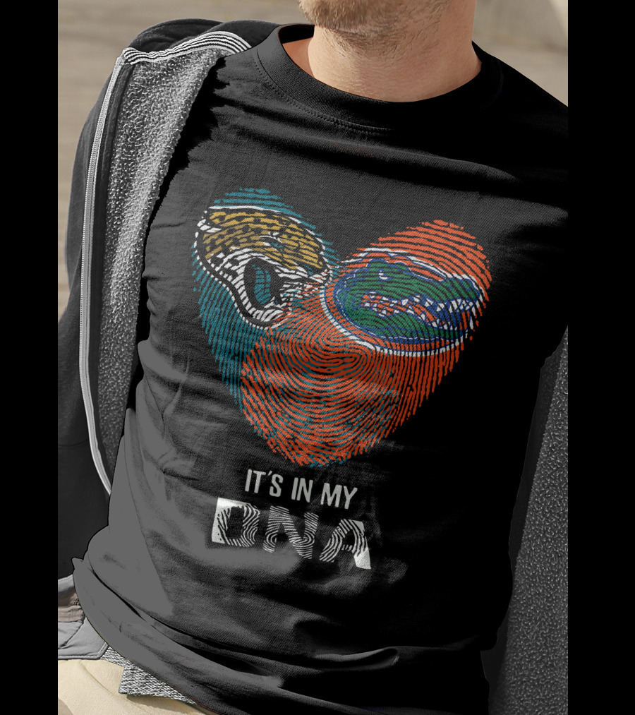 Jaguars Gators It's In My Dna Fingerprint Heart T-Shirt