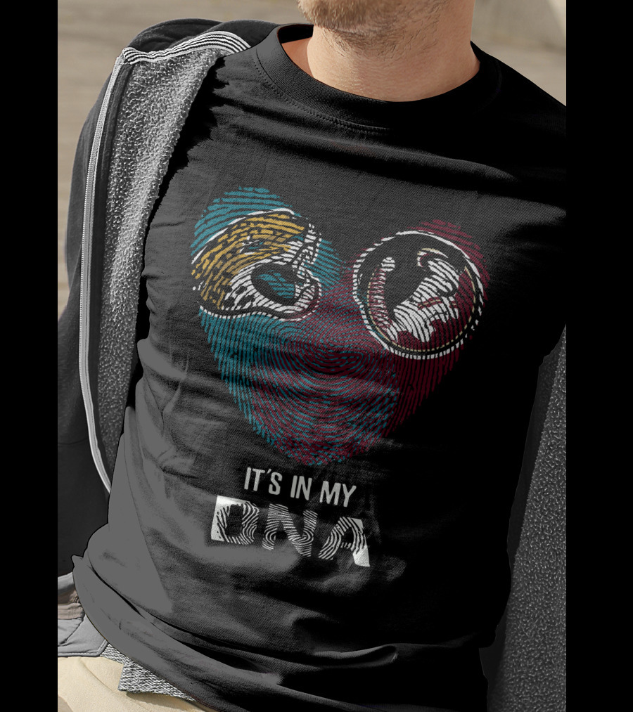 Jaguars Seminoles Heart Fingerprint It's In My DNA T-Shirt