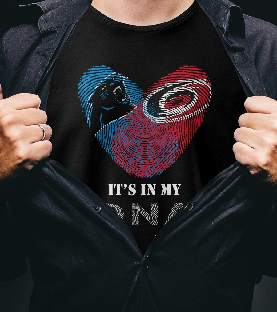 Panthers Hurricanes It's In My DNA Fingerprint Heart T-Shirt