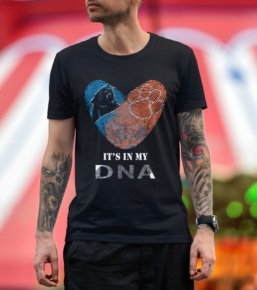 Panthers Clemson Tigers Heart Fingerprint Paw It's In My Dna T-Shirt