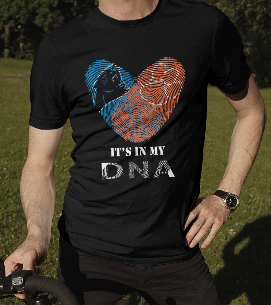 Panthers Clemson Tigers Heart Fingerprint Paw It's In My Dna T-Shirt