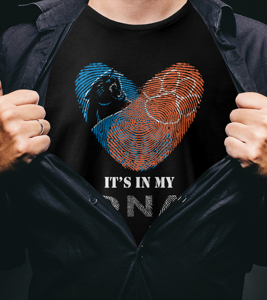 Panthers Clemson Tigers Heart Fingerprint Paw It's In My Dna T-Shirt