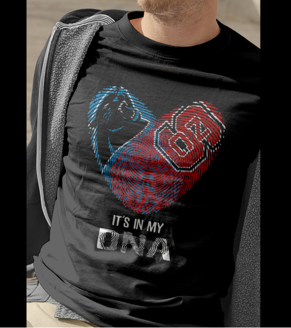 Panthers NC State Fingerprint Heart It's In My DNA T-Shirt