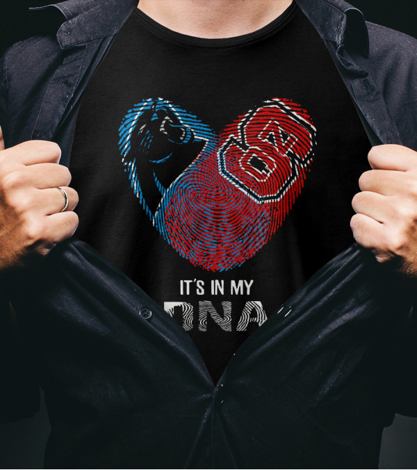Panthers NC State Fingerprint Heart It's In My DNA T-Shirt
