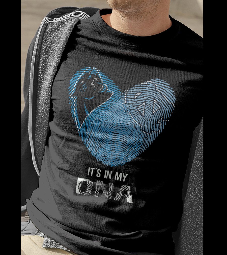 Panthers Tar Heels It's In My DNA Fingerprint Heart T-Shirt