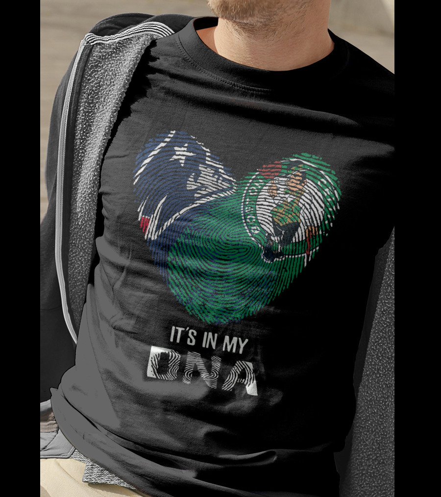 Patriots Celtics Heart DNA Fingerprint με τα λογὀτυπα των Patriots και Celtics T-Shirt
