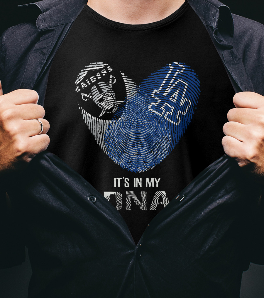 Raiders Dodgers It's In My Dna Emblem Fingerprint Style T-Shirt
