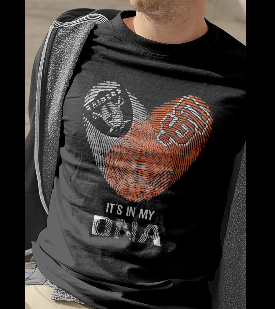 Raiders Giants It's In My DNA Fingerprint T-Shirt