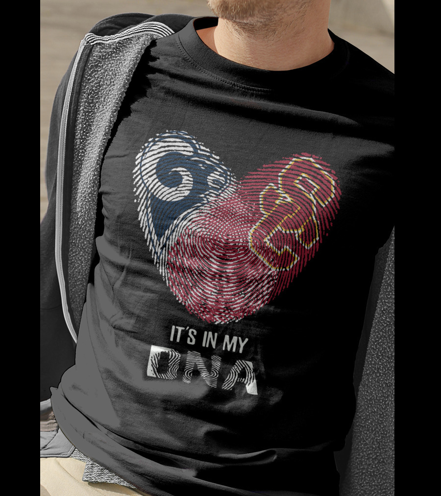 Rams USC Trojans Heart Fingerprint It's In My DNA T-Shirt