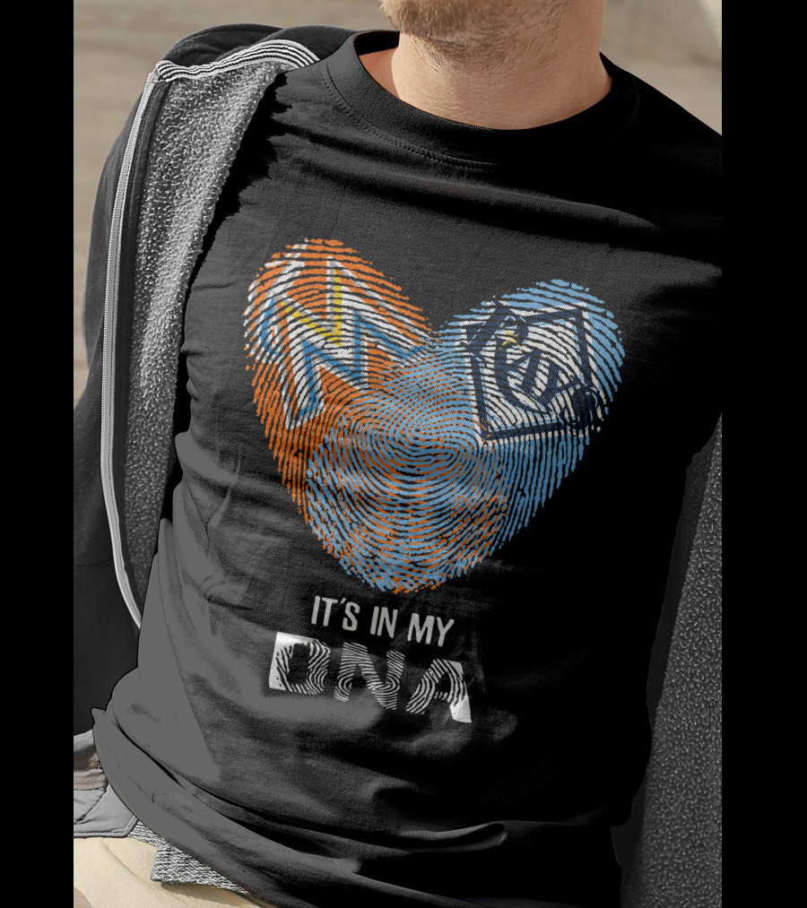 It's In My DNA Rays Marlins Heart Fingerprint T-Shirt