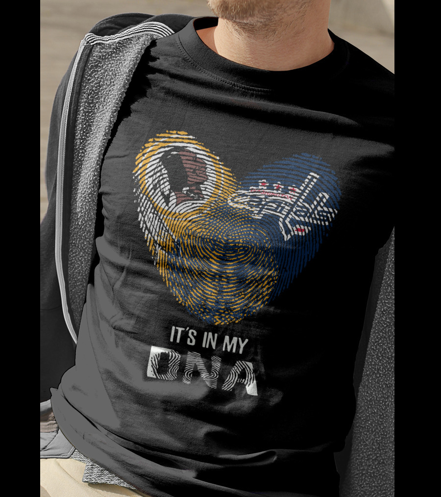 Redskins Washington Capitals It's In My Dna Fingerprint Heart Fan Pride T-Shirt