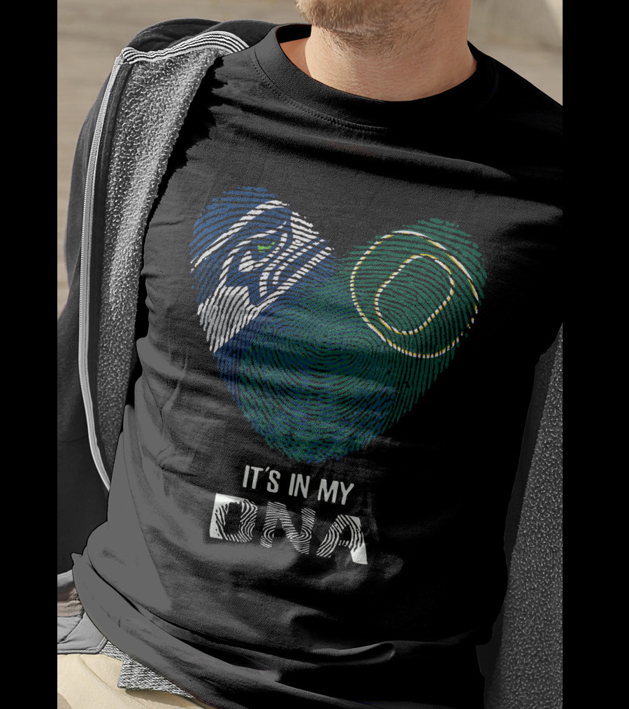 Seahawks Ducks Fingerprint Heart It's In My DNA T-Shirt