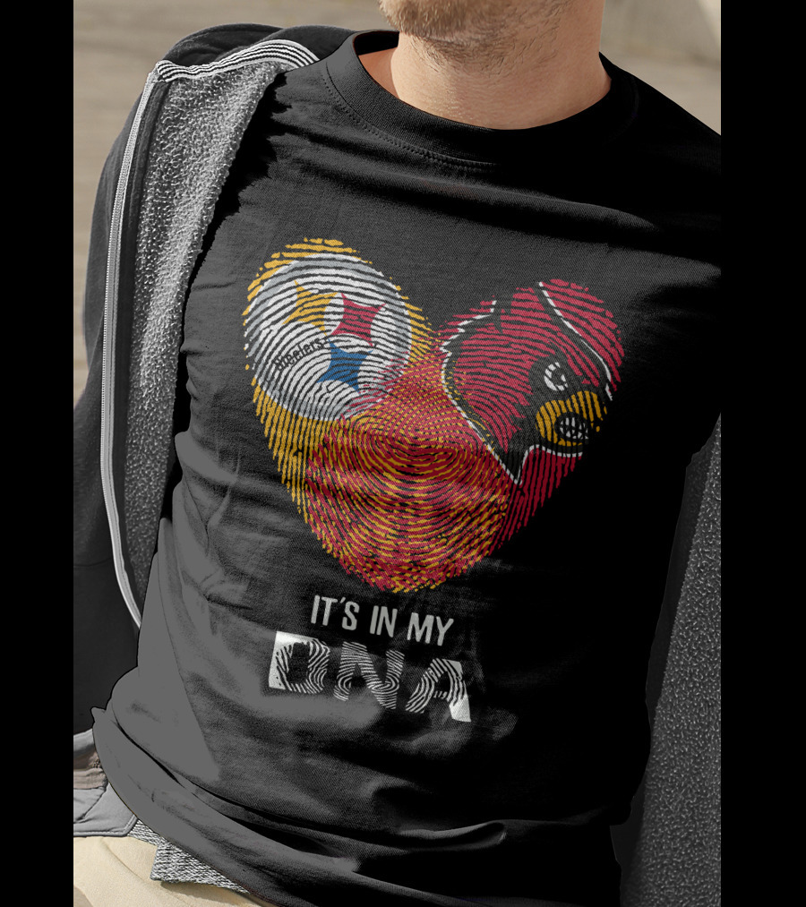 Steelers Cardinals It's In My DNA Fingerprint Heart T-Shirt