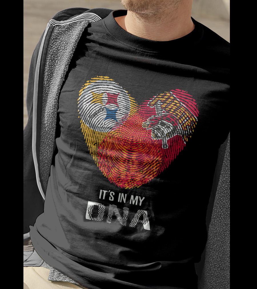 Steelers Pirates It’s In My DNA Fingerprint Heart T-Shirt