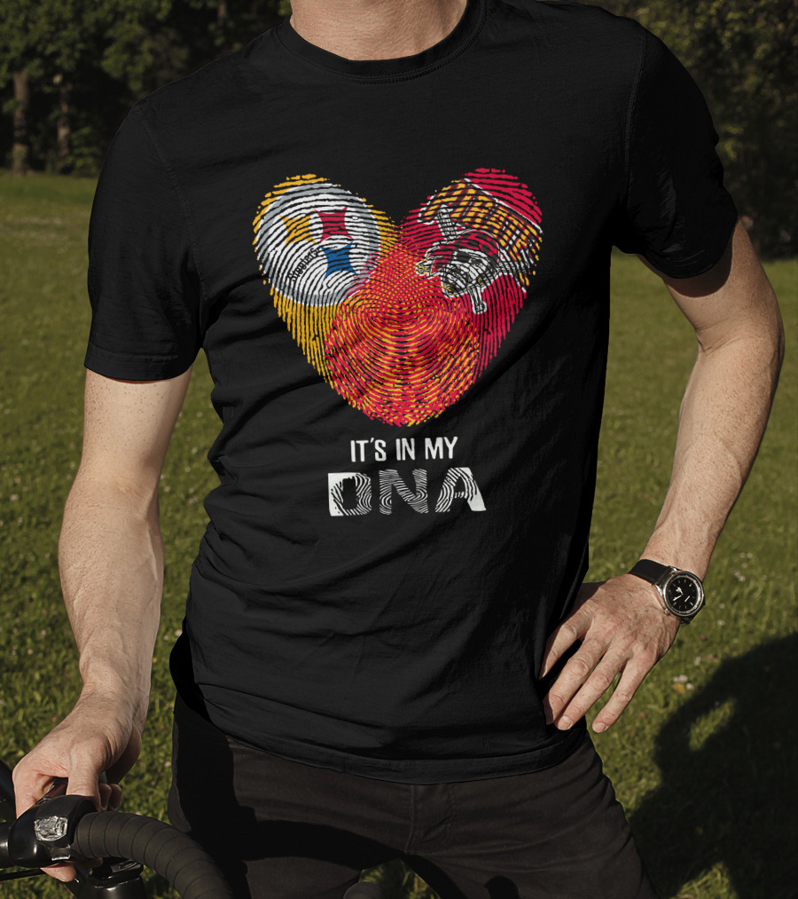 Steelers Pirates It’s In My DNA Fingerprint Heart T-Shirt