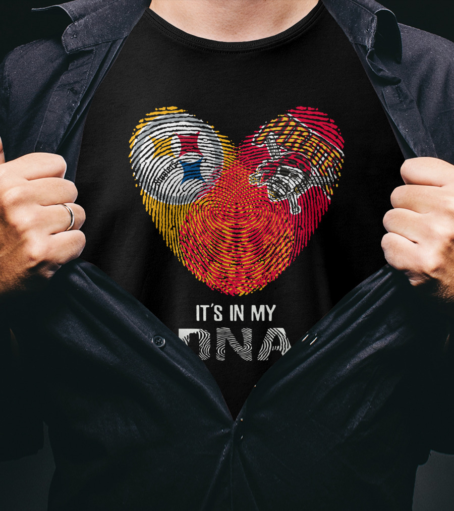 Steelers Pirates It’s In My DNA Fingerprint Heart T-Shirt