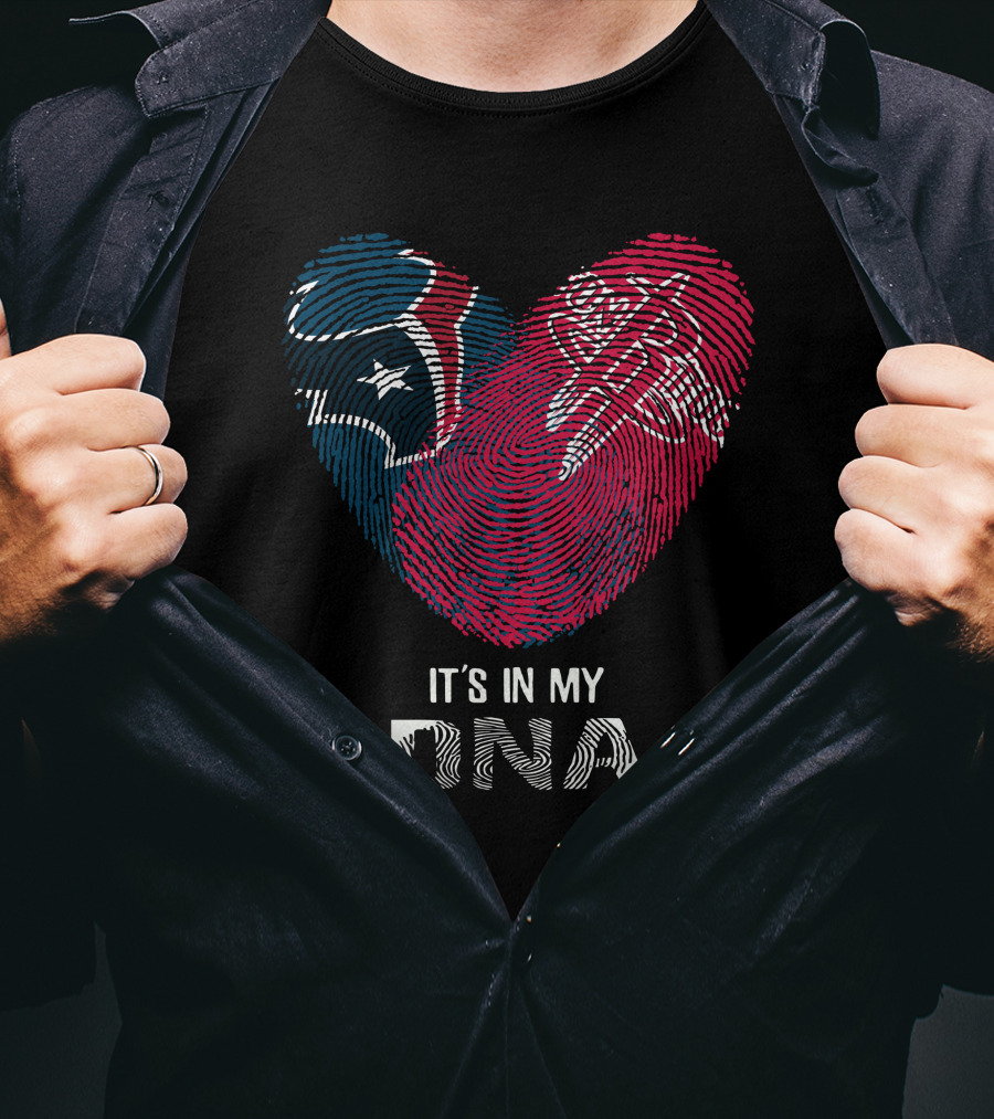 Texans Rockets Fingerprint Heart It's In My DNA T-Shirt