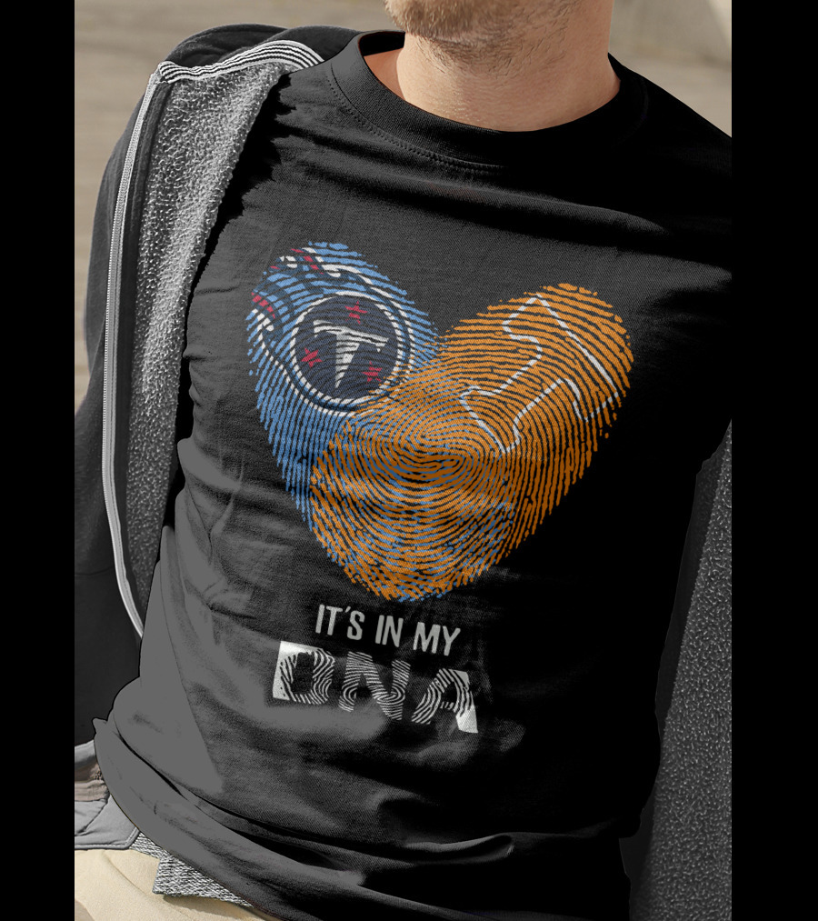 Tennessee Titans It's In My DNA Fingerprint Heart With Team T-Shirt