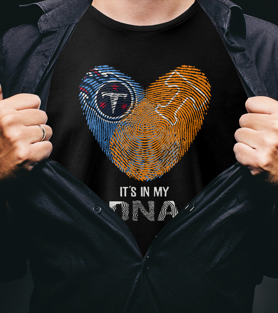 Tennessee Titans It's In My DNA Fingerprint Heart With Team T-Shirt
