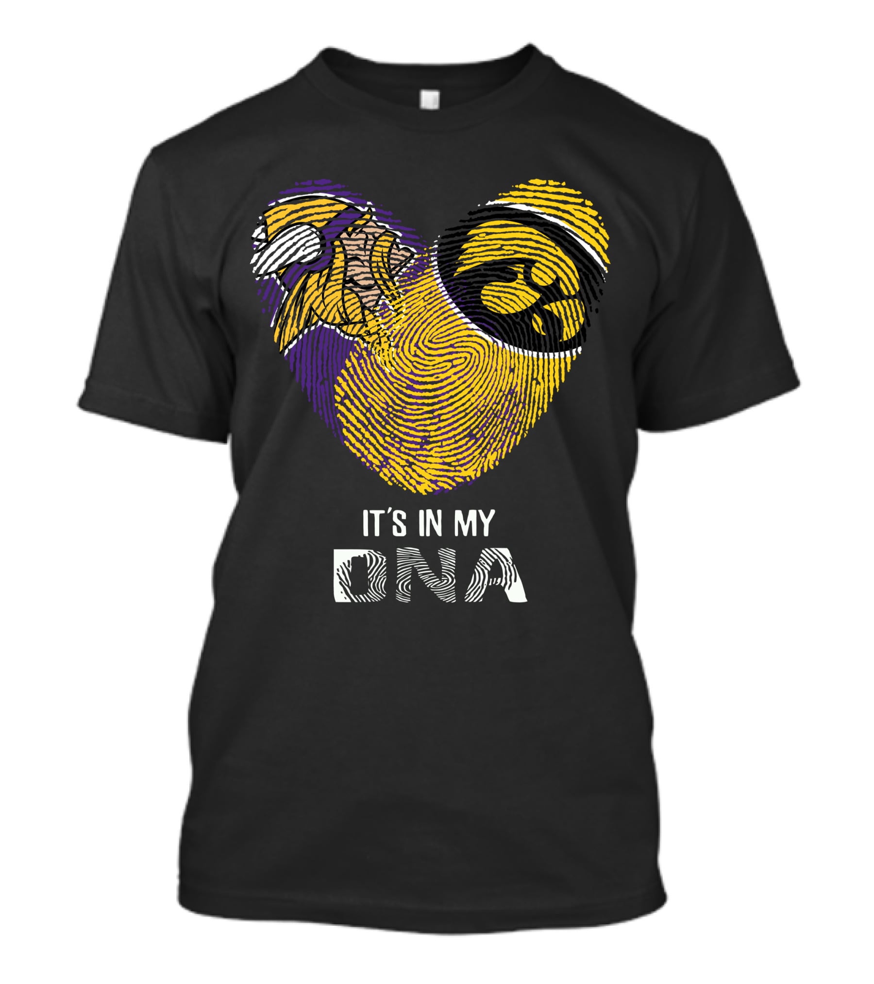 Vikings Iowa Hawkeyes It's In My DNA Fingerprint Football T-Shirt