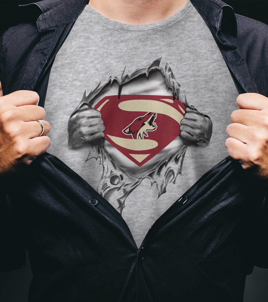 Arizona Coyotes Superman Logo Reveal T-Shirt