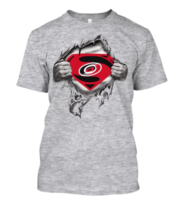 Carolina Hurricanes Superman Logo Torn Chest T-Shirt