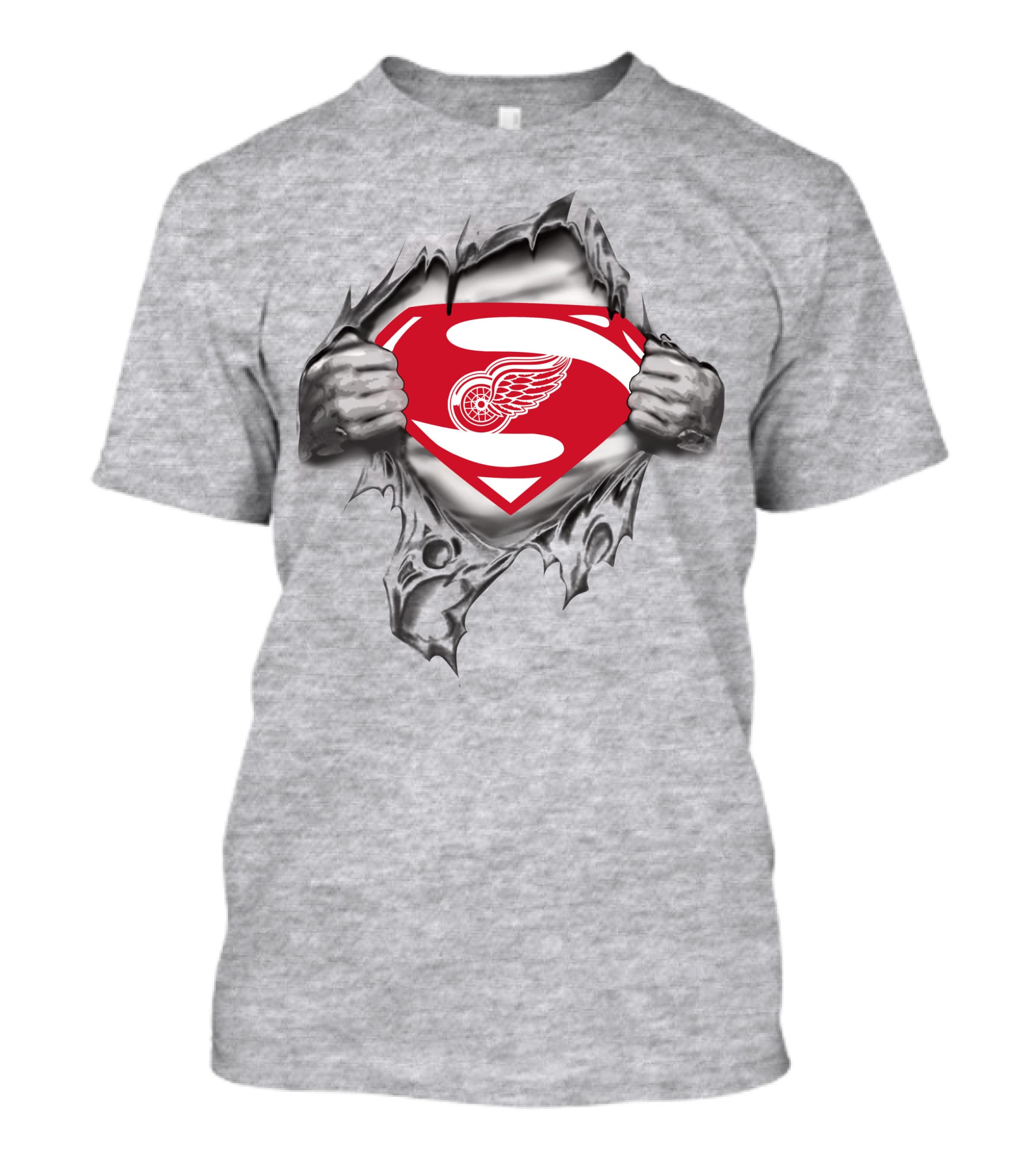 Detroit Red Wings Superman Symbol Iconic Crossover T-Shirt