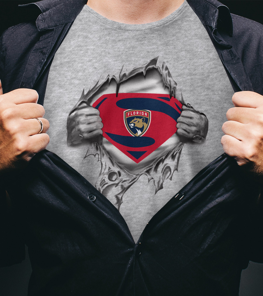 Florida Panthers Superman Shield T-Shirt