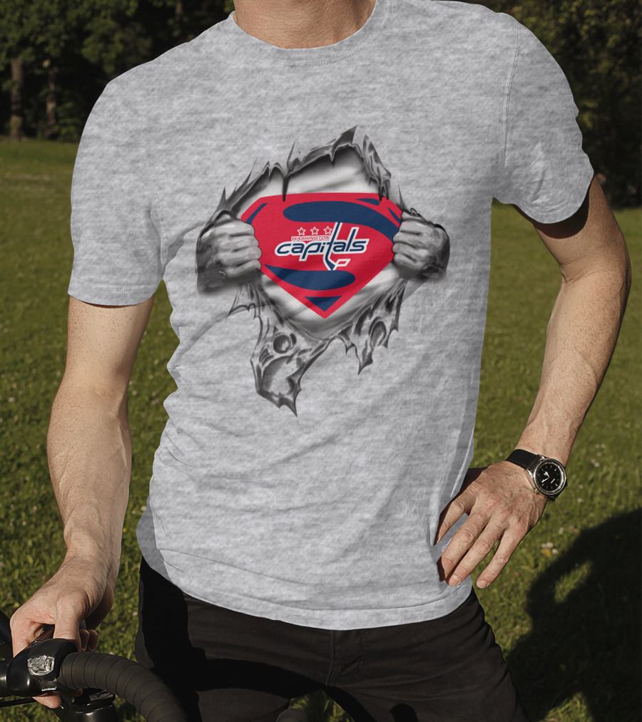 Washington Capitals Superman Logo Revealed Superhero T-Shirt