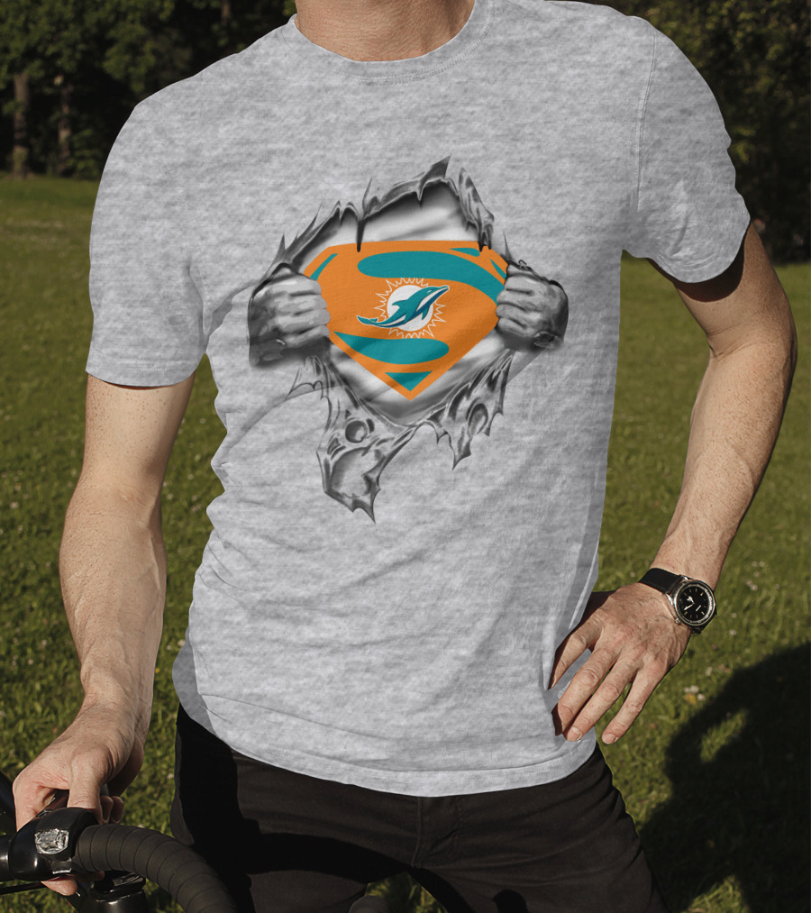 Miami Dolphins Superhero Logo Fusion T-Shirt