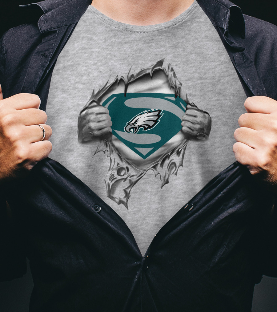 Eagles Superman Logo Torn Suit Concept T-Shirt