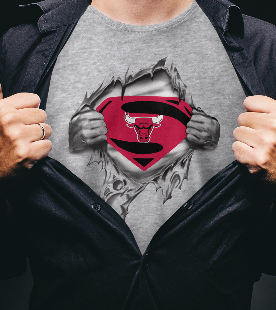 Chicago Bulls Superman Logo Bulls Emblem Superman Shield T-Shirt