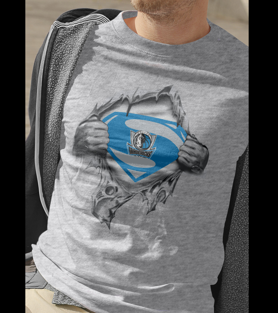 Dallas Mavericks Superman Logo Tear Hero T-Shirt