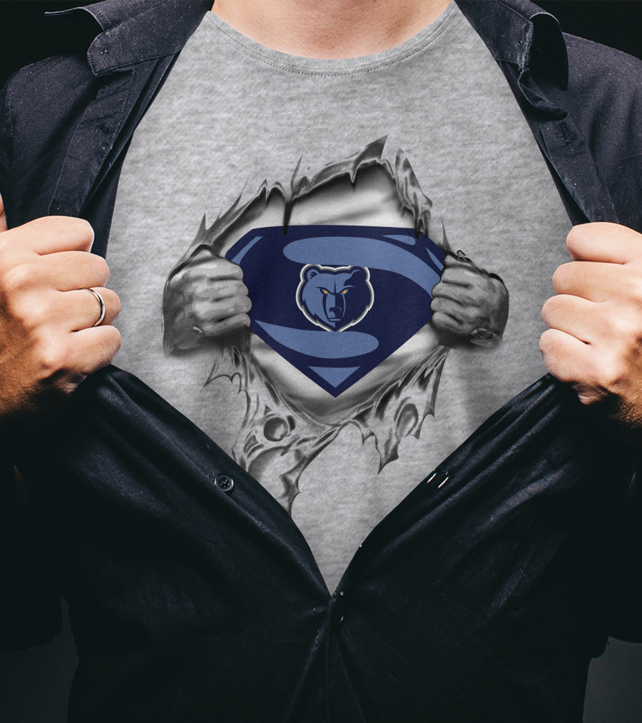 Memphis Grizzlies Superman Logo Bear T-Shirt