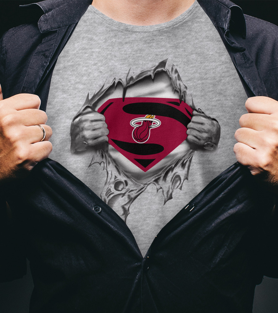 Miami Heat Superman Logo Fusion T-Shirt