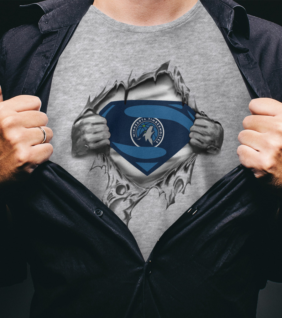 Minnesota Timberwolves Superman Logo Superhero T-Shirt