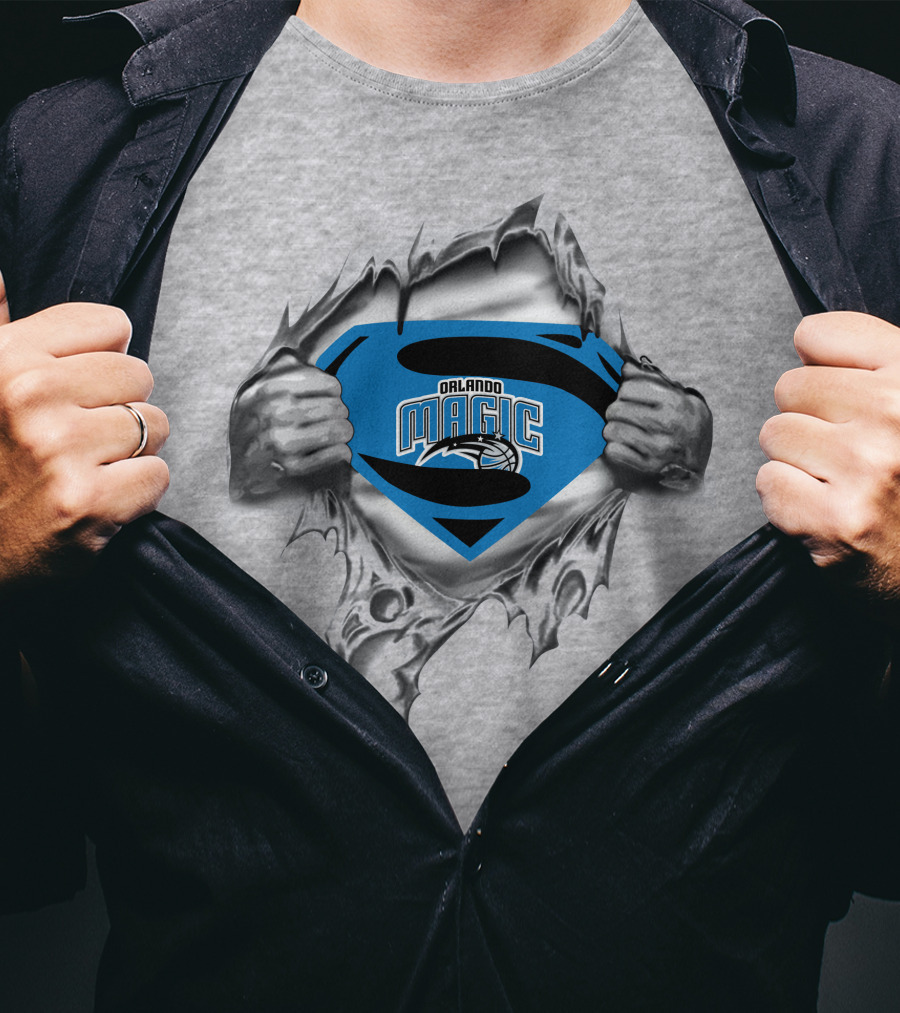 Orlando Magic Superman Logo Torn T-Shirt