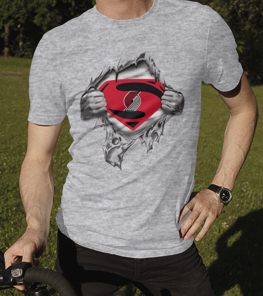 Portland Trail Blazers Superman Logo Burst T-Shirt