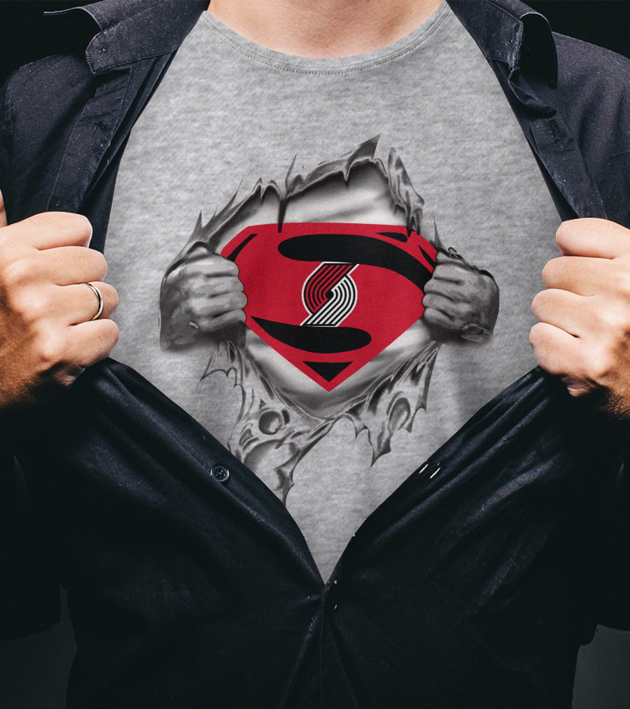 Portland Trail Blazers Superman Logo Burst T-Shirt