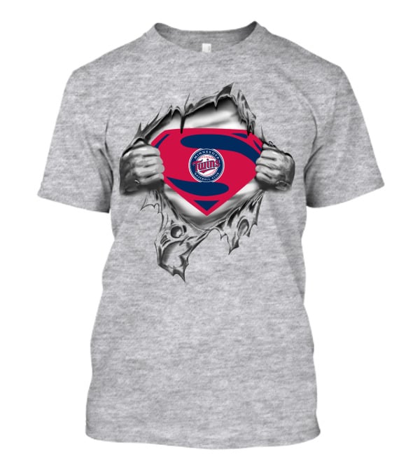 Minnesota Twins Superman Logo Baseball T-Shirt