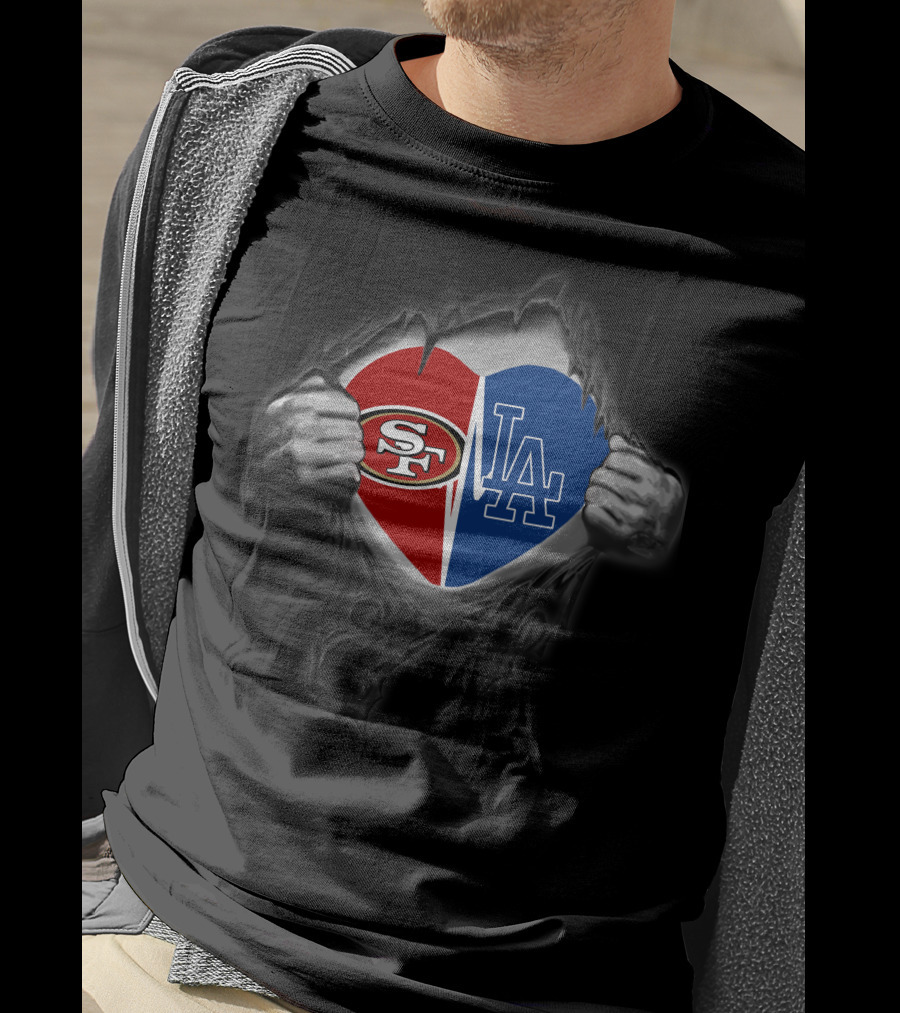 49ers LA Heart Logo Fusion T-Shirt