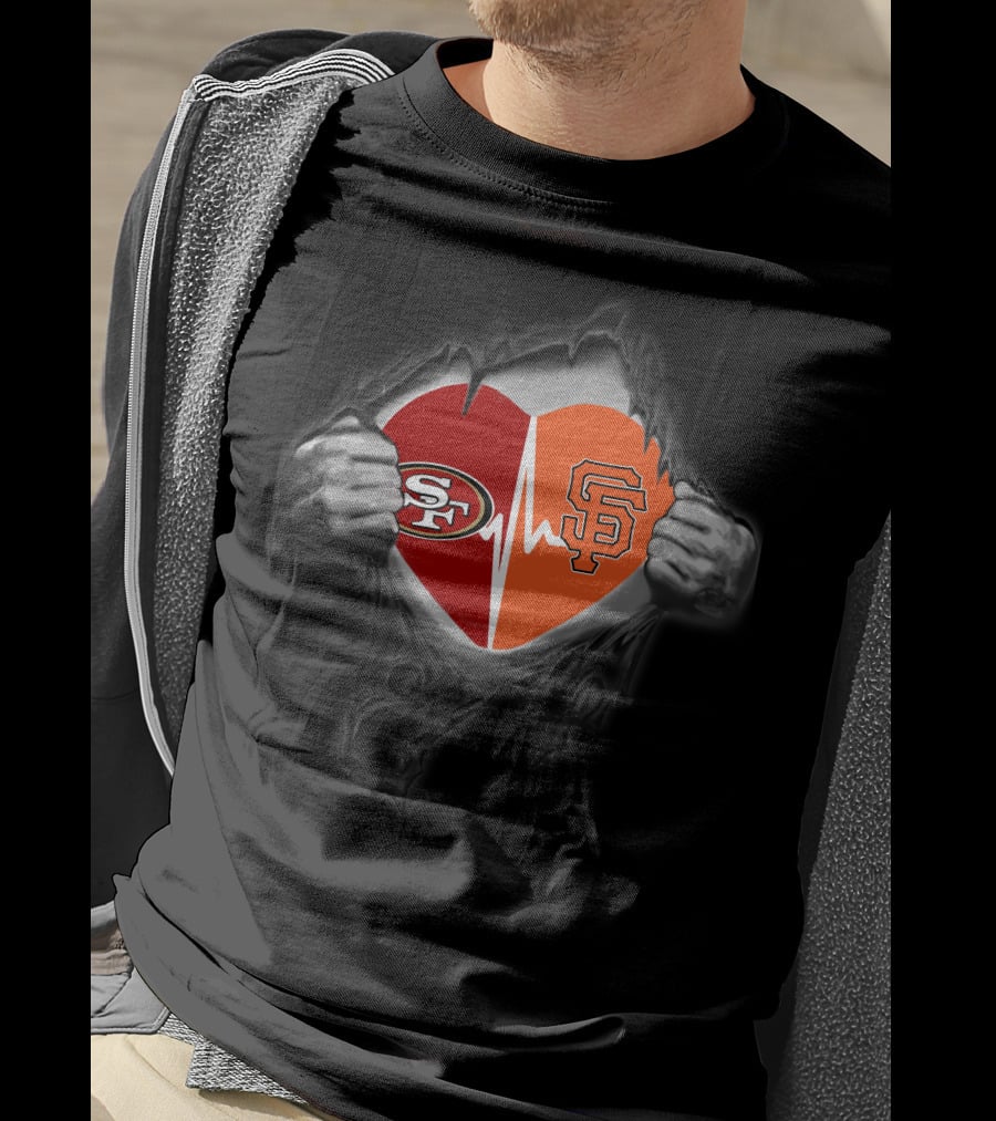 49ers Giants Heartbeat Inside Me T-Shirt