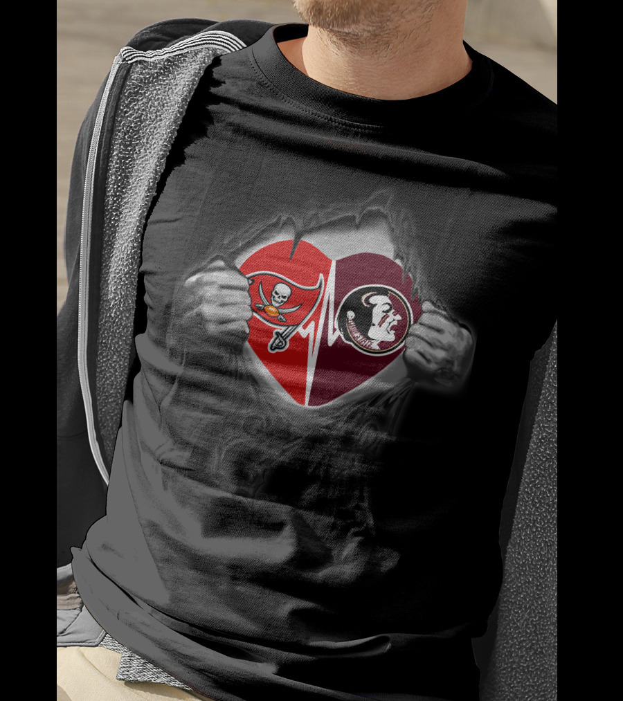Heart Of Buccaneers And Seminoles Passion T-Shirt