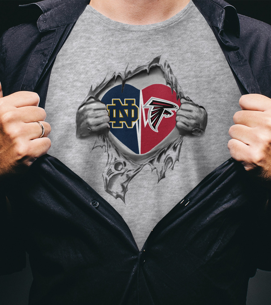 Notre Dame Falcons Heart Torn T-Shirt
