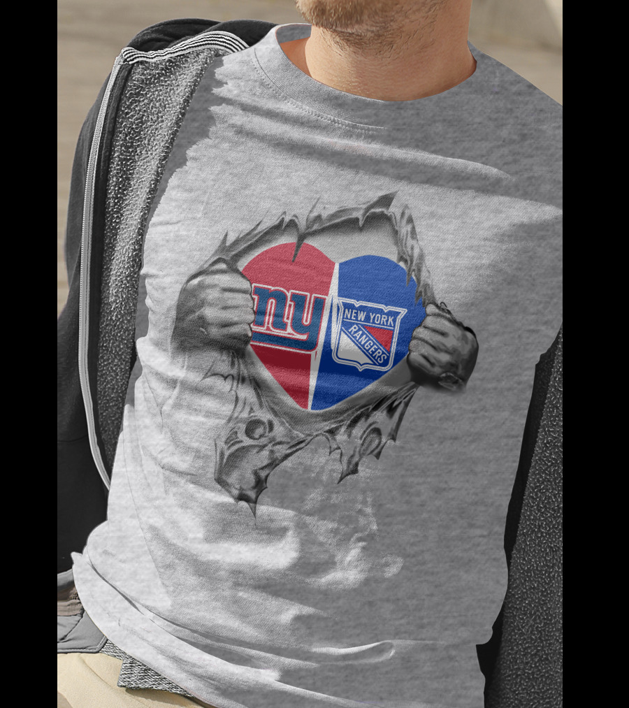 New York Giants New York Rangers Fan Heart T-Shirt