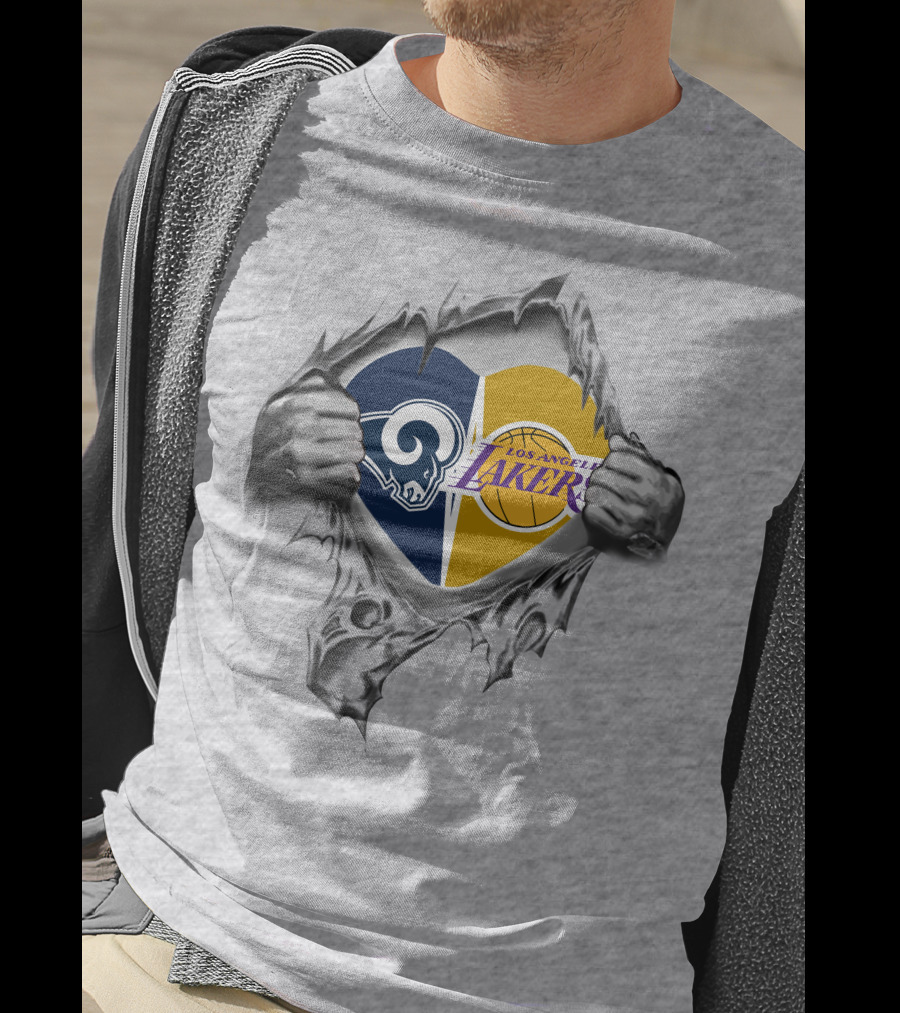 Rams Lakers Heart Los Angeles Sports Passion Fan T-Shirt
