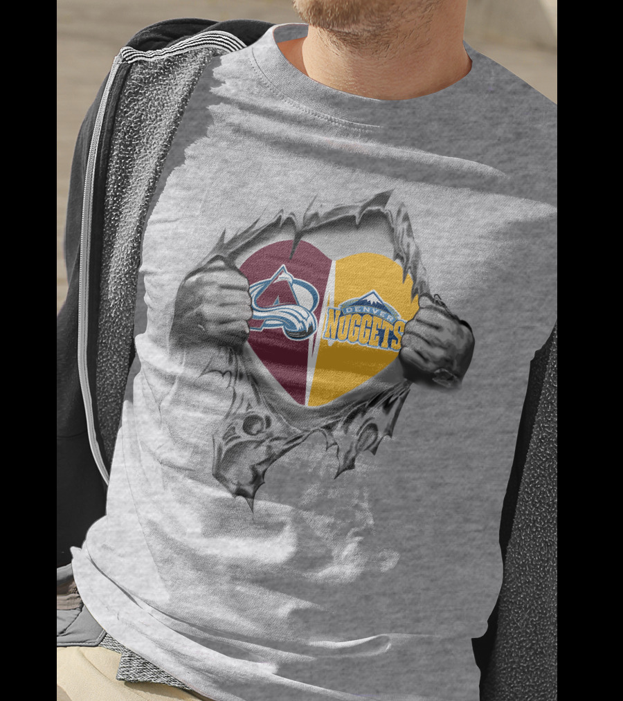 Avalanche Nuggets Heart Denver Sports Loyalty T-Shirt