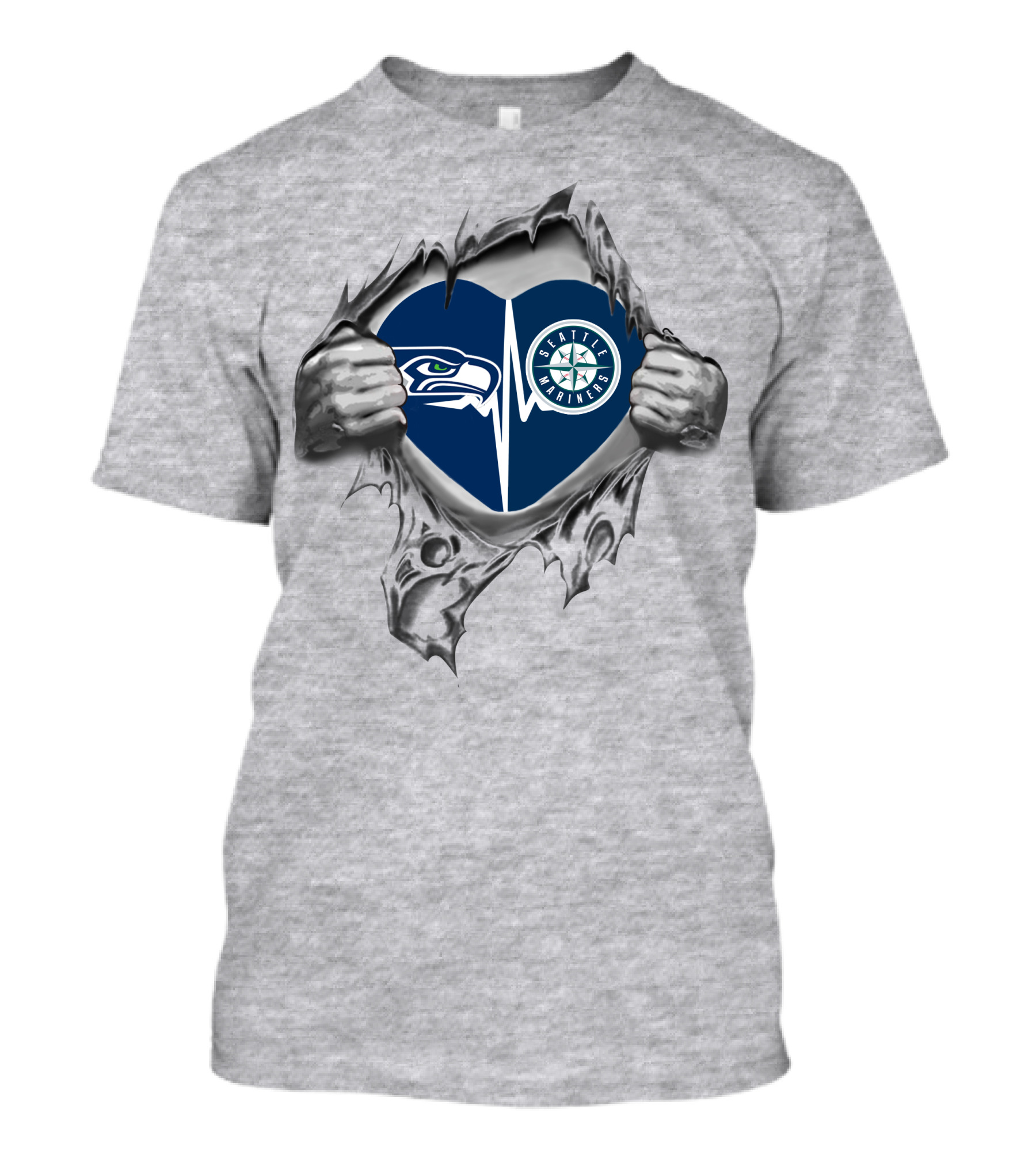Heart Of Seattle Seahawks Mariners Passion T-Shirt