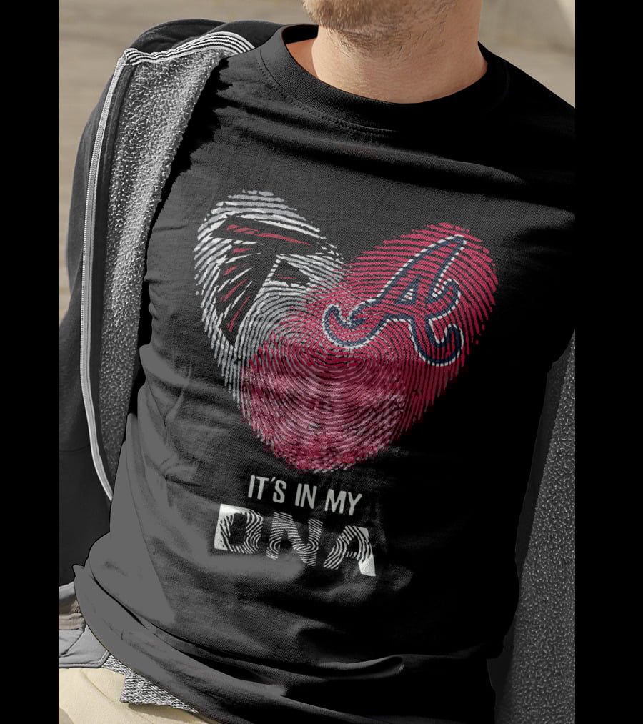 Falcons Braves It's In My Dna Fingerprint Heart T-Shirt